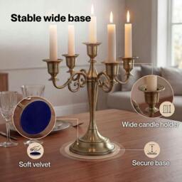 Rackhams Candle Holder 5 Arm Metal Candelabra Bronze Candlestick Stand Centerpiece - thumbnail 5