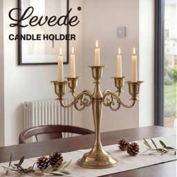 Rackhams Candle Holder 5 Arm Metal Candelabra Bronze Candlestick Stand Centerpiece - thumbnail 2
