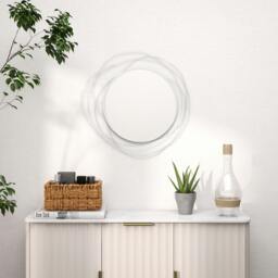 Rackhams Metal Wall Art 65cm Round Mirror for Dining Room Silver
