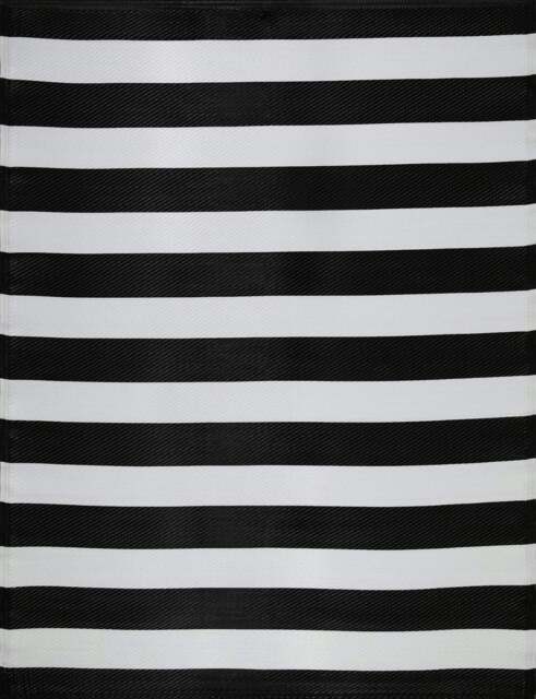 Rackhams Rainbow Outdoor Rug Black & White - 1030 - 150X220 cm - image 1