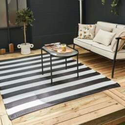 Rackhams Rainbow Outdoor Rug Black & White - 1030 - 150X220 cm - thumbnail 5