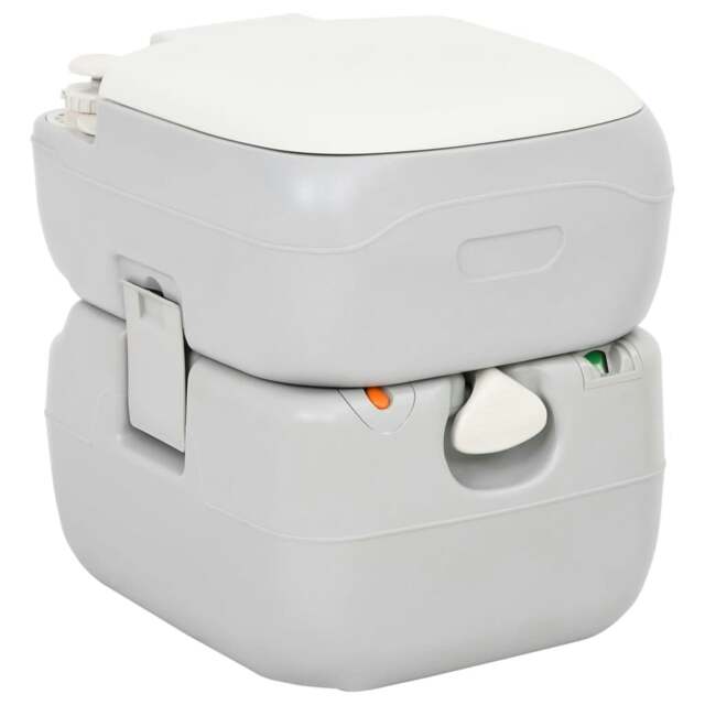 Rackhams Portable Camping Toilet Grey and White 22+12 L HDPE