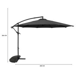 Rackhams Cantilever Parasol 3m With Half Fan Base – Grey - thumbnail 5