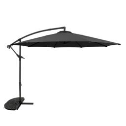 Rackhams Cantilever Parasol 3m With Half Fan Base – Grey - thumbnail 1