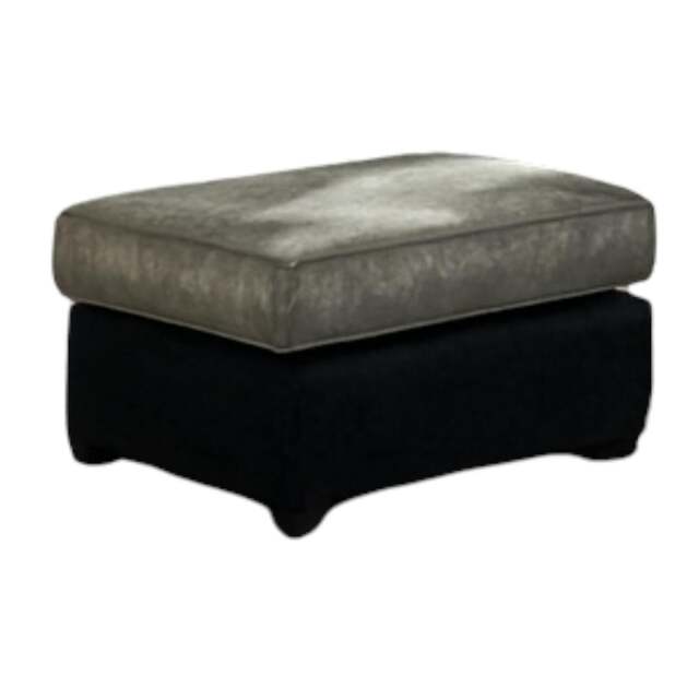 Rackhams Bella Living Room Furniture Range - Silver & Black - Footstool - image 1