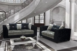 Rackhams Bella Living Room Furniture Range - Silver & Black - Footstool - thumbnail 5