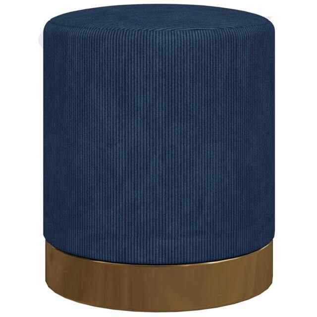 Rackhams Soft Padded Corduroy Footstool - Dark Blue