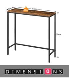 Rackhams Slim Console Table Metal Frame Display Table for Hallway Small Spaces - thumbnail 3