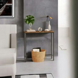 Rackhams Slim Console Table Metal Frame Display Table for Hallway Small Spaces - thumbnail 5