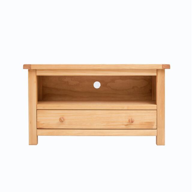 Rackhams Lugo Waxed 1 Drawer TV Cabinet Wood Knob - Light Brown - image 1