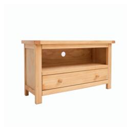 Rackhams Lugo Waxed 1 Drawer TV Cabinet Wood Knob - Light Brown - thumbnail 2