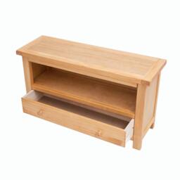 Rackhams Lugo Waxed 1 Drawer TV Cabinet Wood Knob - Light Brown - thumbnail 4