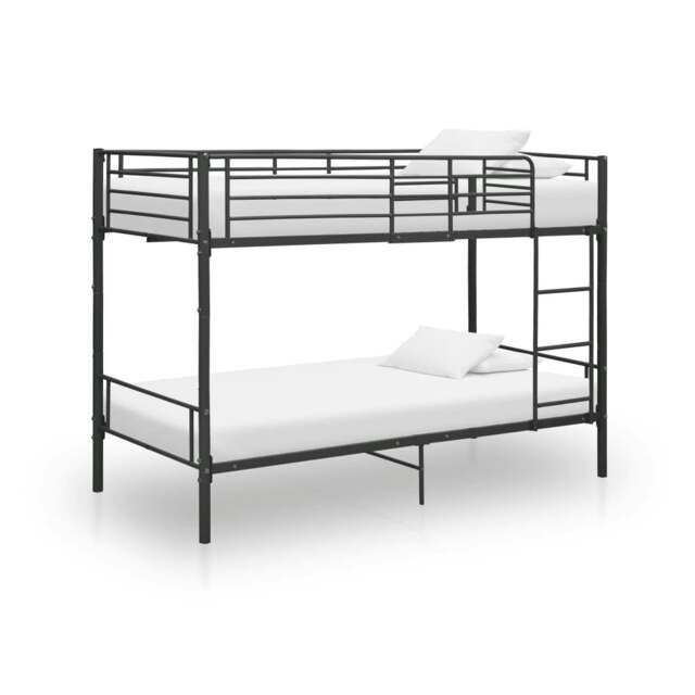 Rackhams Bunk Bed Black Metal 90x200 cm