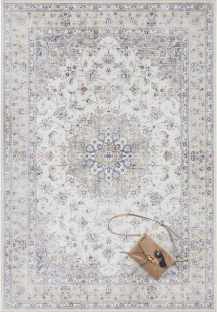 Rackhams Nain Oriental-Optic Grey Rug – Vintage Medallion - 80X150 cm - image 1