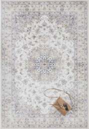 Rackhams Nain Oriental-Optic Grey Rug – Vintage Medallion - 80X150 cm - thumbnail 1