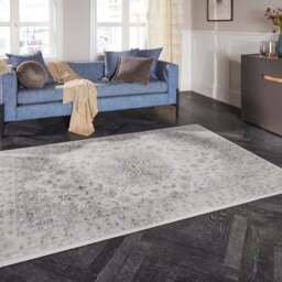 Rackhams Nain Oriental-Optic Grey Rug – Vintage Medallion - 80X150 cm - thumbnail 5