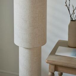 Rackhams Buxton Natural Faux Linen Column Floor Lamp - thumbnail 3