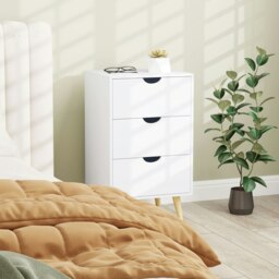 Rackhams Chest of Drawers, 3 Drawer Unit Storage Chest Bedroom Living Room - Cream - thumbnail 1