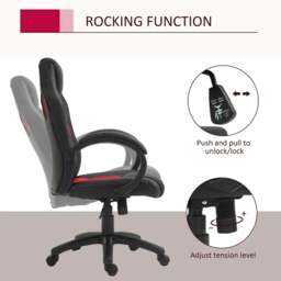 Rackhams Office Chair Faux Leather Swivel Computer Desk Chair for Home Office with Wheels Armrests Black - thumbnail 5
