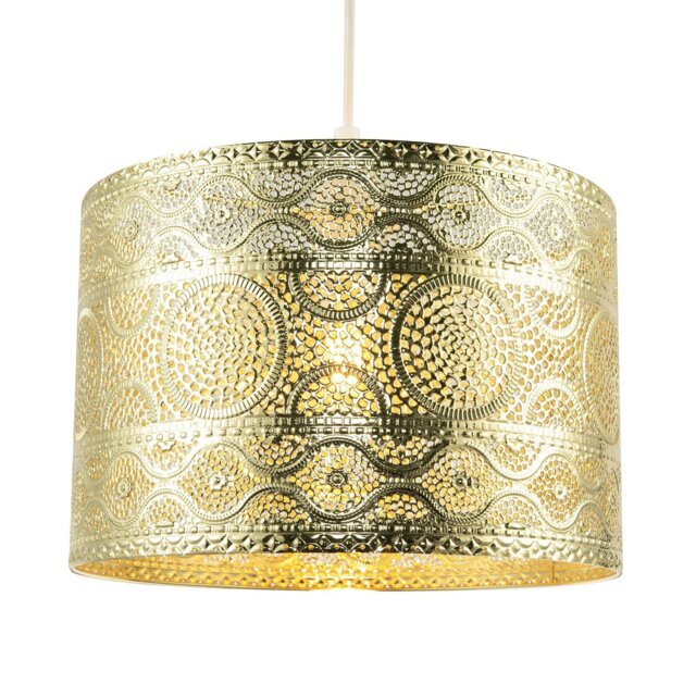 Rackhams Ornate Moroccan Designed Pendant Shade with Wavy Lines and Circles - image 1
