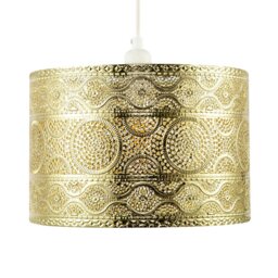 Rackhams Ornate Moroccan Designed Pendant Shade with Wavy Lines and Circles - thumbnail 5