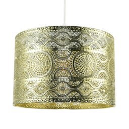 Rackhams Ornate Moroccan Designed Pendant Shade with Wavy Lines and Circles - thumbnail 2