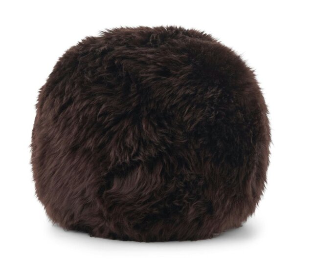 Rackhams Angelite Cushion - D30 cm - D25 - D35 - Long Wool - Chocolate - D25 cm - image 1