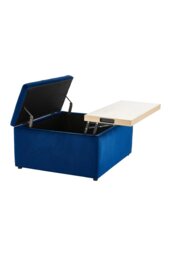 Rackhams Velvet Upholstered Storage Ottoman Stool - Blue - thumbnail 2