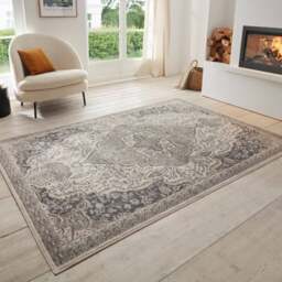 Rackhams Terrain Designer Shortpile Grey Cream Rug - 200X280 cm - thumbnail 4
