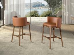 Rackhams Brown Leatherette Stool 4158 - thumbnail 3