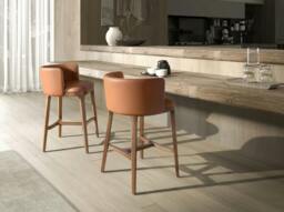 Rackhams Brown Leatherette Stool 4158 - thumbnail 4