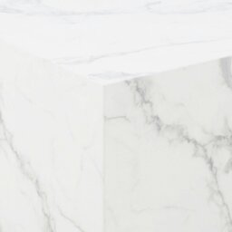 Rackhams Dice Square Coffee Table Set in White Marble Effect - 1 - White - White - thumbnail 6