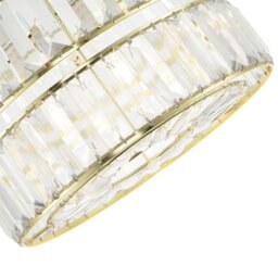 Rackhams Chic Double Tier Gold Pendant Light Shade with Rows of Acrylic Prisms - thumbnail 4