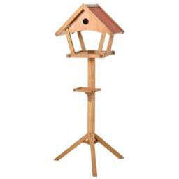 Rackhams Wooden Bird Table Freestanding Feeding Station for Garden Outside ,139H cm, Natural - thumbnail 1
