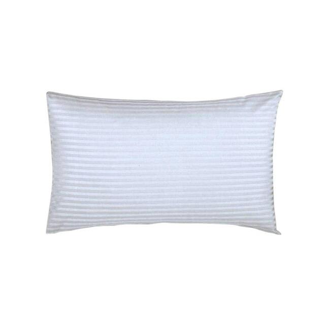 Rackhams 540 Thread Count Satin Stripe Housewife Pillowcases (Pair) - White - One Size - White - 100% Egyptian Cotton - image 1