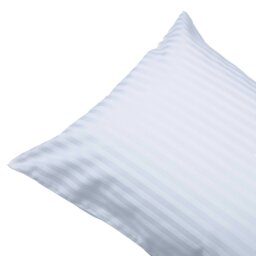 Rackhams 540 Thread Count Satin Stripe Housewife Pillowcases (Pair) - White - One Size - White - 100% Egyptian Cotton - thumbnail 3