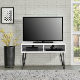 Rackhams Owen Retro TV-Stand with Storage in White - White - thumbnail 4