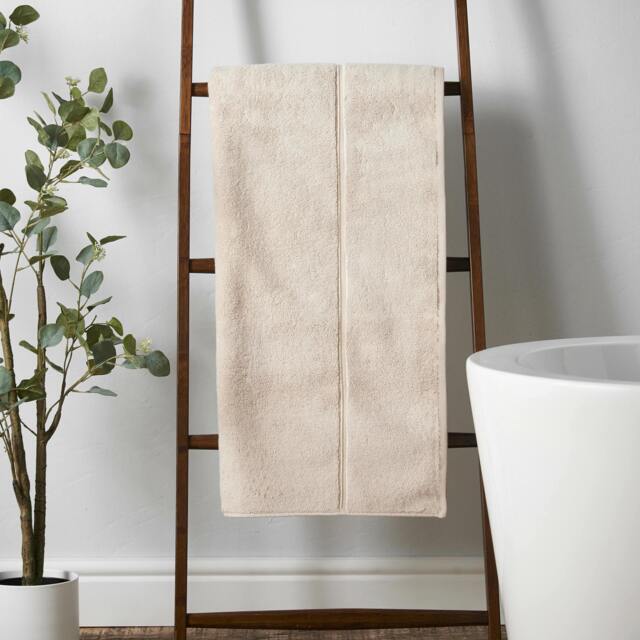 Rackhams Zero Twist Satin Stitch Cotton Towel Natural - Bath Sheet - Natural - image 1