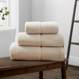 Rackhams Zero Twist Satin Stitch Cotton Towel Natural - Bath Sheet - Natural - thumbnail 3