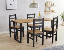 Rackhams Texas 5-Piece Dining Set, Table & 4 Chairs, Industrial Design