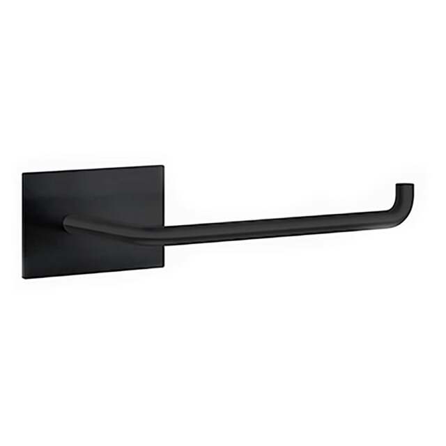 Rackhams Black Stainless Steel Toilet Roll Holder Self Adhesive Bathroom Wall Mounted - image 1