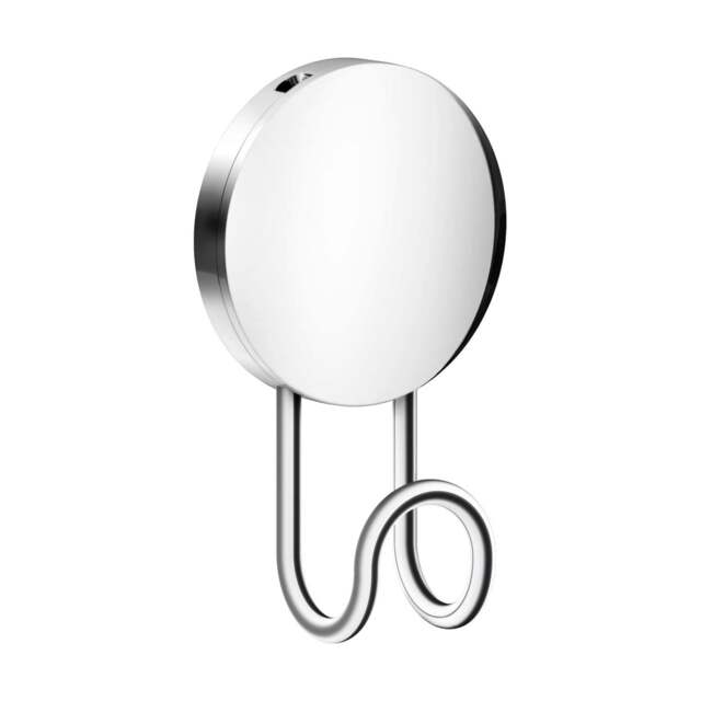 Rackhams Chrome Stainless Steel Single Towel Hook (55 x 90mm) Self Adhesive Bathroom Wall Mounted - image 1