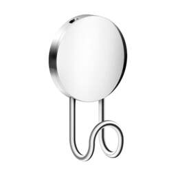 Rackhams Chrome Stainless Steel Single Towel Hook (55 x 90mm) Self Adhesive Bathroom Wall Mounted