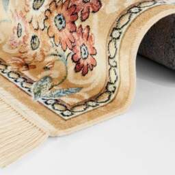 Rackhams Oriental Flowers Velvet With Fringes Beige Rug - 195X300 cm - thumbnail 2