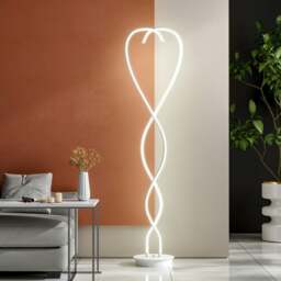 Rackhams LED Floor Lamp Creative Standing Lamp with 2 Swirling Tubes - Black - thumbnail 6