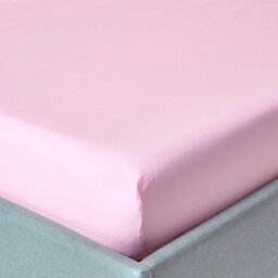 Rackhams Crisp & Cool 200 TC Egyptian Cotton Percale Fitted Sheet – 46 cm Extra Deep - Pink - Single