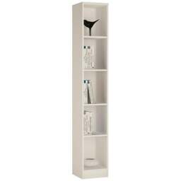Rackhams 4 You Tall Narrow Bookcase in Pearl White - Pearl White - Wood - 1