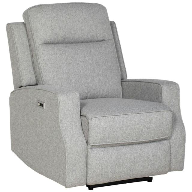 Rackhams 150° Electric Reclining Chair, with USB port and Footrest - Grey - image 1