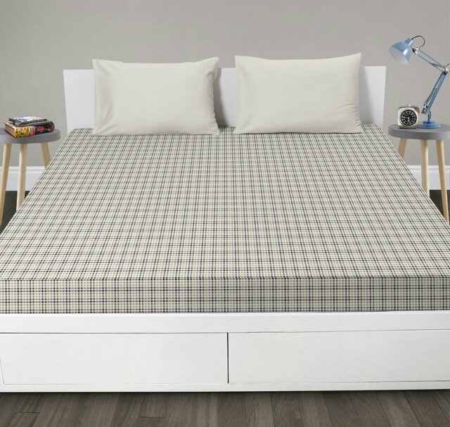 Rackhams Denim Patchwork Fitted Sheet - Blue - Double