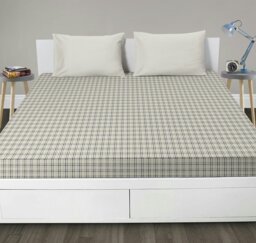Rackhams Denim Patchwork Fitted Sheet - Blue - Double